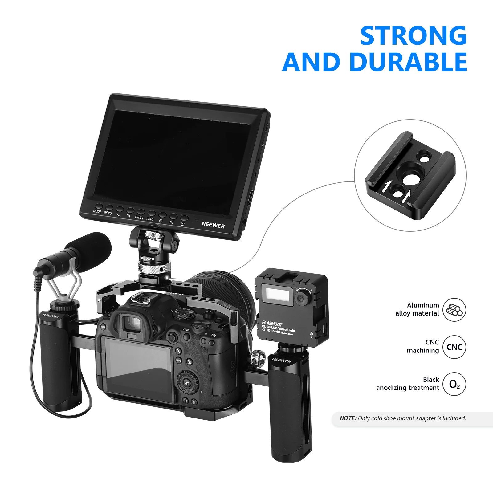 NEEWER ST26 Cold Shoe Mount Adapter with 1/4”-20 Thread - Image 3