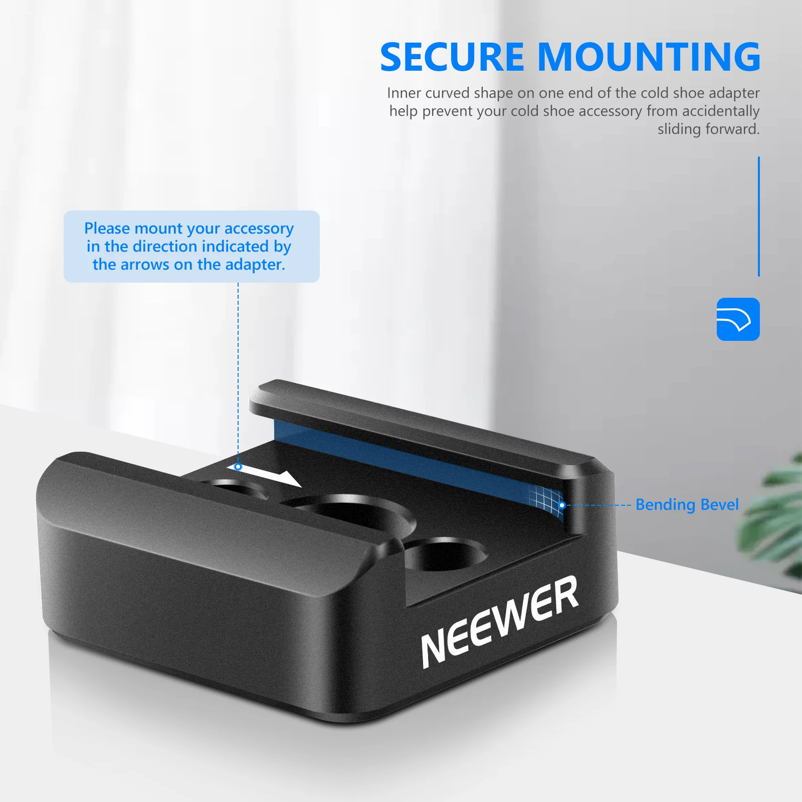 NEEWER ST26 Cold Shoe Mount Adapter with 1/4”-20 Thread - Image 4