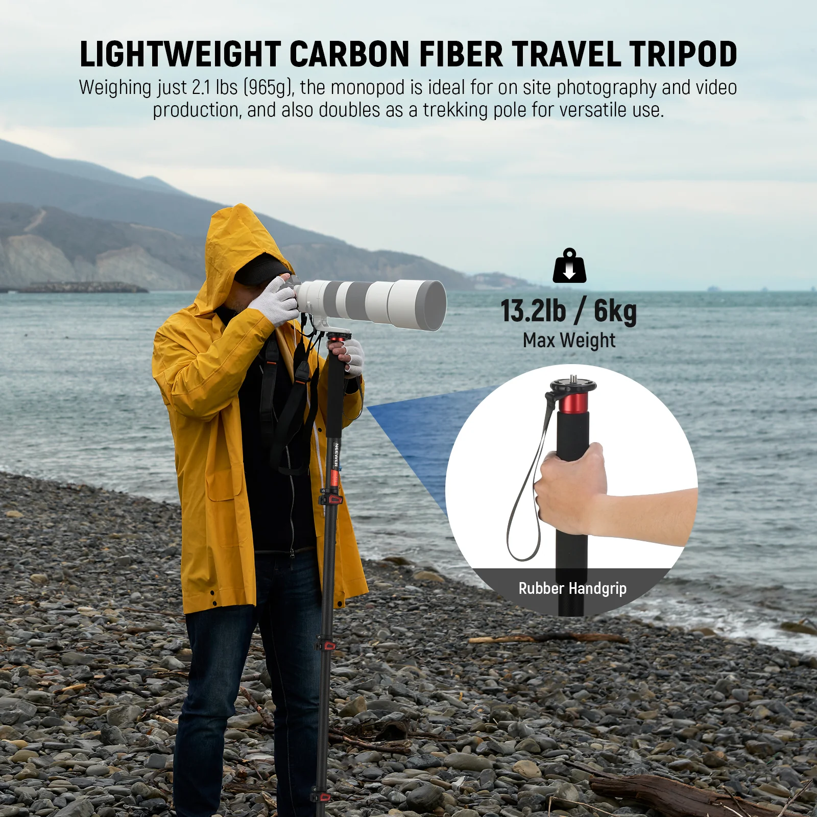 NEEWER TP71 67.7" Pro Carbon Fiber Camera Monopod - Image 15