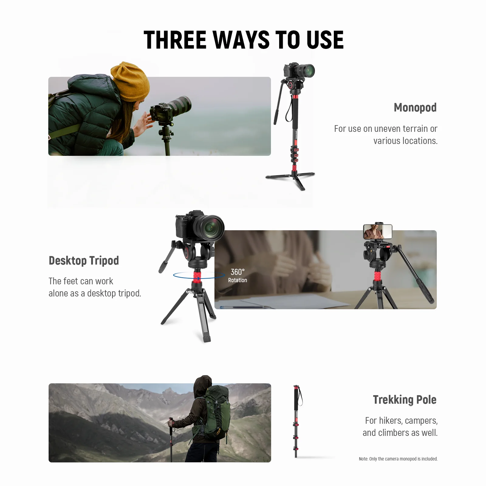 NEEWER TP71 67.7" Pro Carbon Fiber Camera Monopod - Image 8