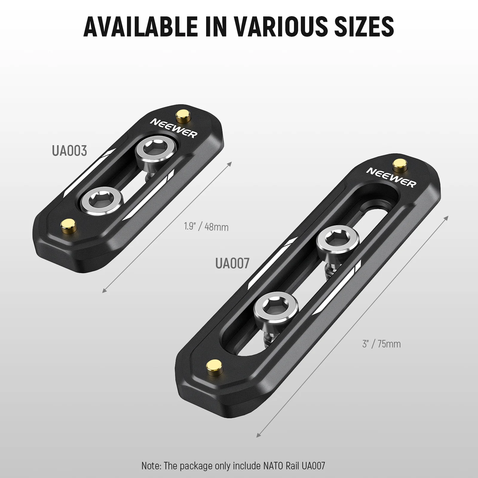 NEEWER UA003/UA007/UA022 Quick Release Mini NATO Rail - Image 7