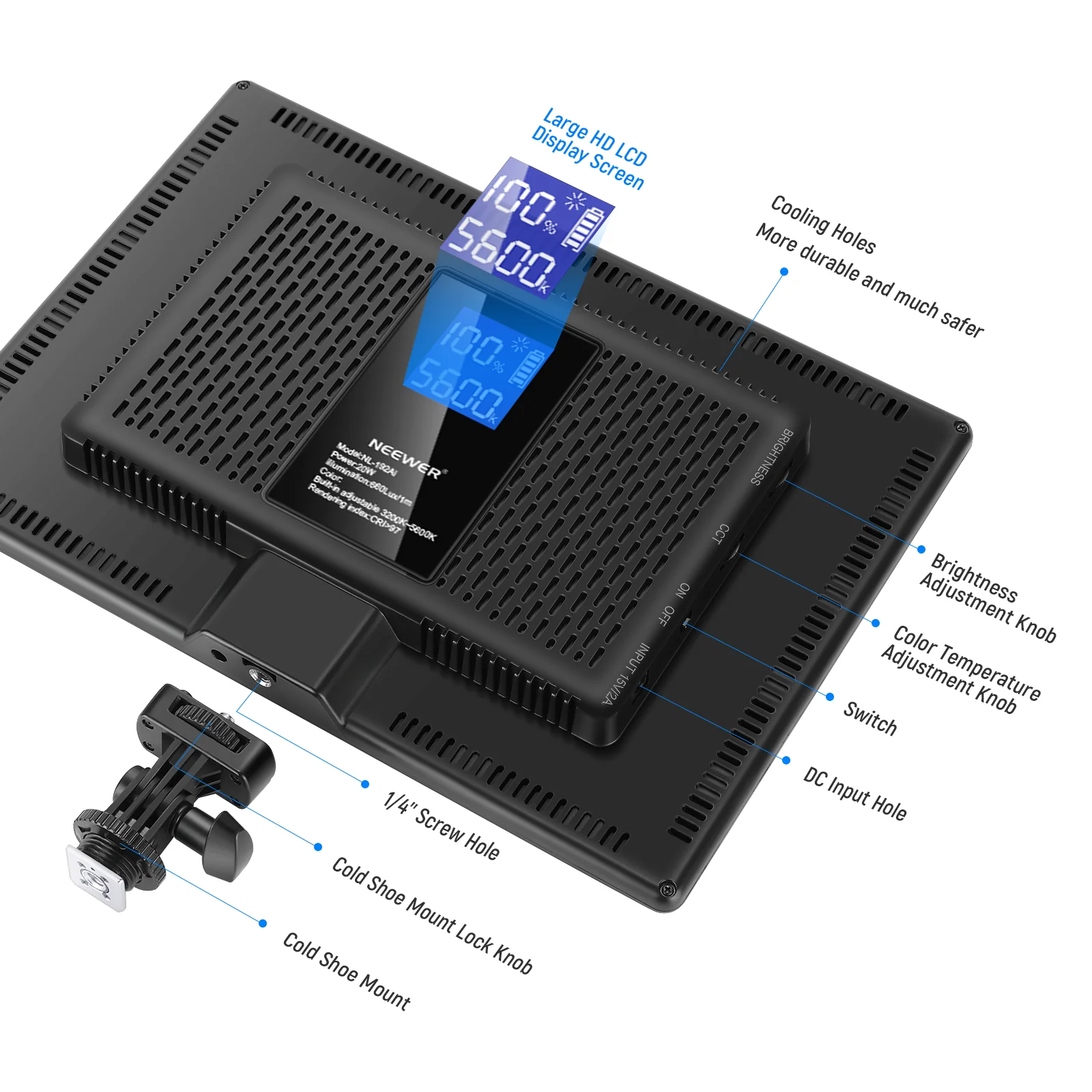 NEEWER NL-192AI Bi-Color LED Panel Light - Image 16