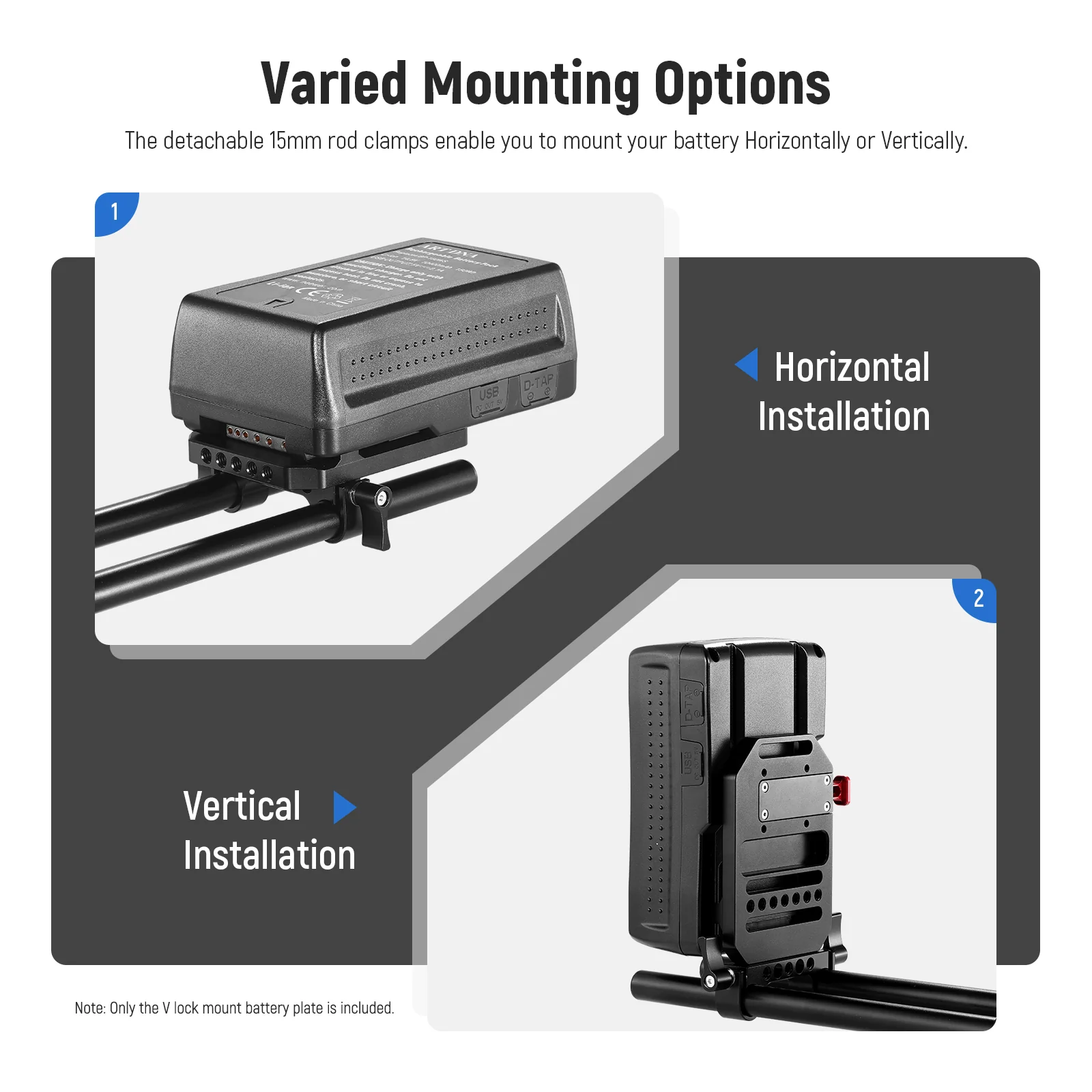 NEEWER V-Mount 1/4" & 3/8" Threads Battery Plate for ST-43 - Image 6