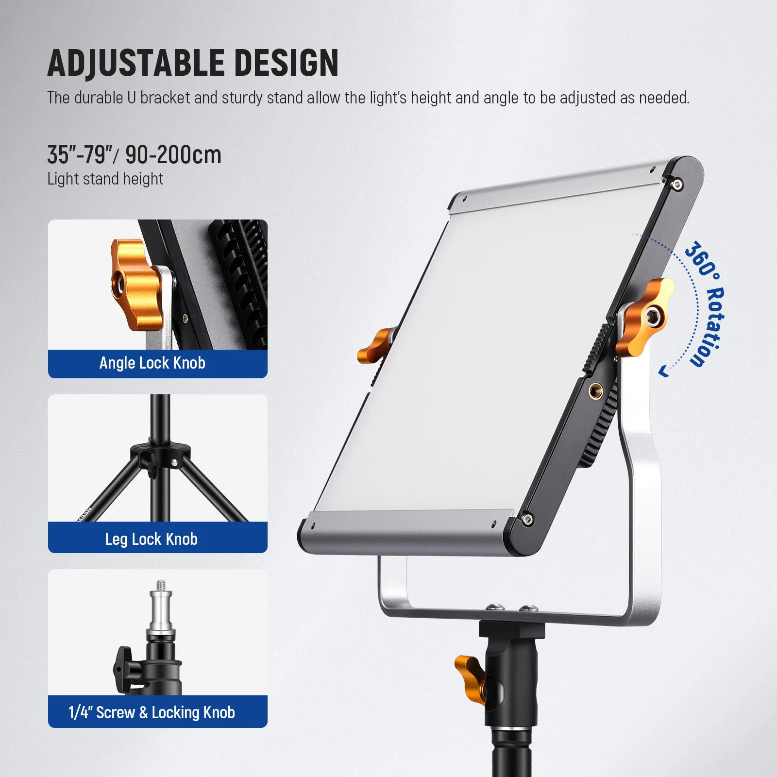 NEEWER 2 Pack NL480 Bi-Color LED Panel Light Kit - Image 5