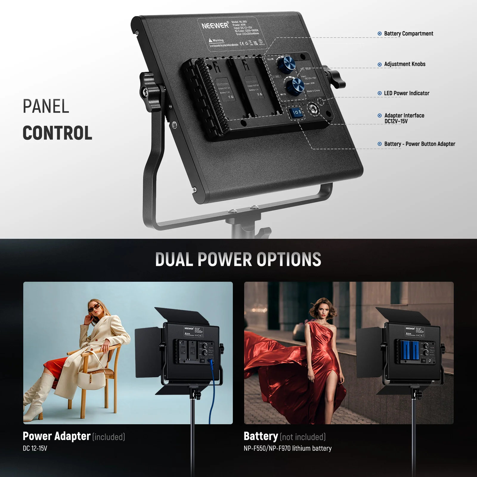 NEEWER NL660 Bi-Color LED Video Light - Image 14